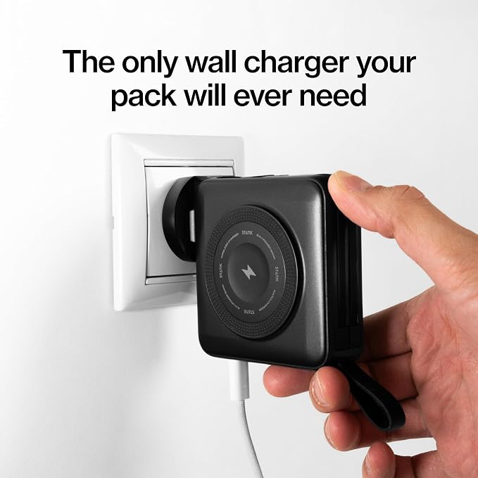 Statik SmartCharge (Gen 2) Power Bank, 5-in-1 Travel Charger, Wall Plug & Built-in USB C Cables, Watch Charger for Apple Watch, 10000mAh, European Adapter, Compatible with iPhone, iPad, Samsung - Image 5