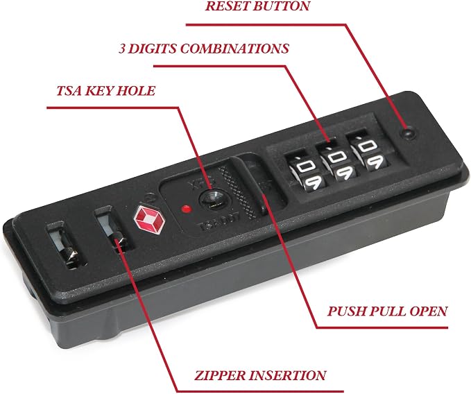 Zoofen Luggage Lock TSA Approved TL-B | Luggage Travel Lock Luggage Suitcase Baggage Lock TSA security code lock - Image 5