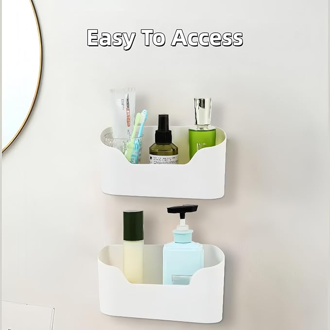 2 Packs Cabinet Door Organizer, Wall storage basket for Bathroom,Kitchen,Cabinet, Living Room,Office, Wall basket organizer with Self-adhesive hook, 9x4.2x2.5inches - Image 4