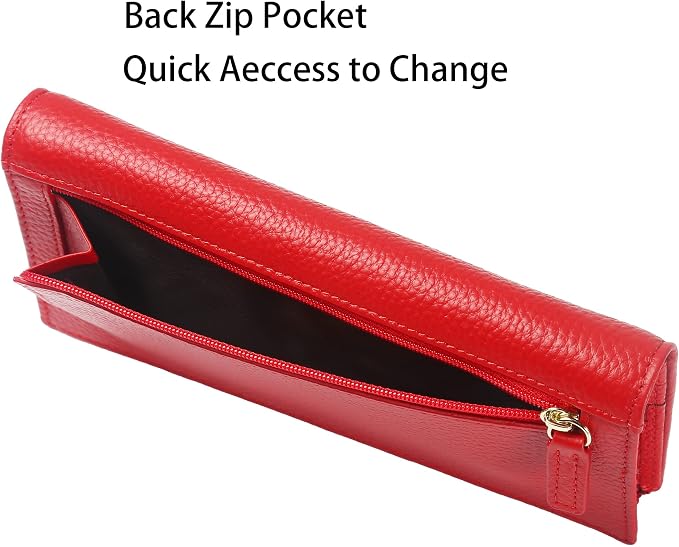 Ultra Slim Thin Leather Women Wallet RFID Blocking Credit Card Holder Bifold Long Ladies Billfold - Image 4