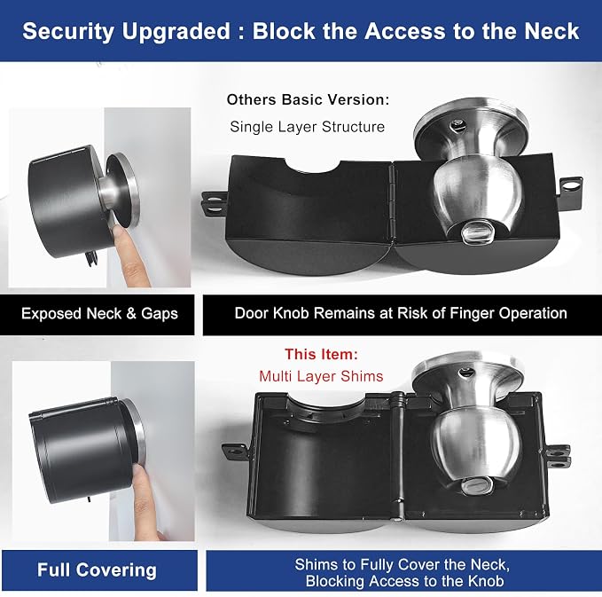 Door Knob Locking Cover with Padlock, Heavy Duty All-Metal Version | Adjustable Design for Snug Fit, Lockout Device to Disable Doorknob, Prevents Turning & Block Keyhole Access - Image 4