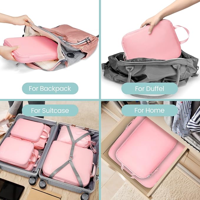 Cambond Compression Packing Cubes for Travel - Luggage Suitcase Organizer | Compression Zip Design for Space-saving, Expandable, Lightweight, Keep Clothes Sorted, Luggage Space Tidy, Carry on Pack Fast - Image 8