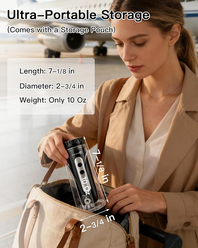 Portable Bidet for Travel, 800mAh Electric Handheld Bidet with 380ml Bottle | Rechargeable Handheld Bidet Sprayer, Peri Bottle for Women & Men, Works with Warm Water, Personal Hygiene Care - Image 8