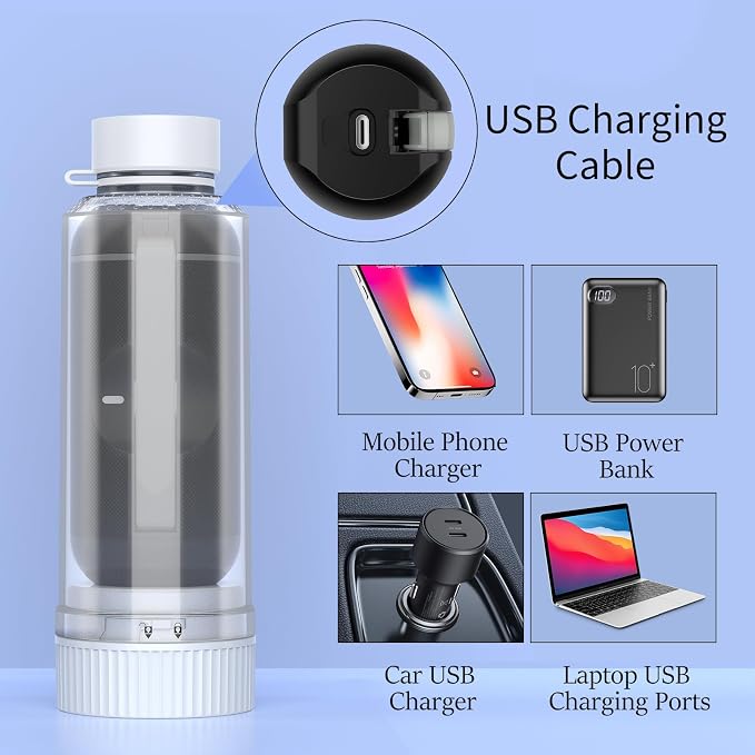 Portable Bidet for Travel, Rechargeable Waterproof Sprayer,White | Portable Rechargeable Waterproof Bidet Sprayer for Travel, High Pressure Handheld Bidet for Personal Hygiene Cleaning - Image 3