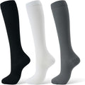 Compression Socks for Women & Men 15-20 mmHg, Knee High, 3 Pairs | Graduated Compression, Supports Circulation, Ideal for Nurses, Pregnancy, Travel, Flights, Running & Athletic Edema by FITFEL