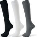 Compression Socks for Women & Men 15-20 mmHg, Knee High, 3 Pairs | Graduated Compression, Supports Circulation, Ideal for Nurses, Pregnancy, Travel, Flights, Running & Athletic Edema by FITFEL