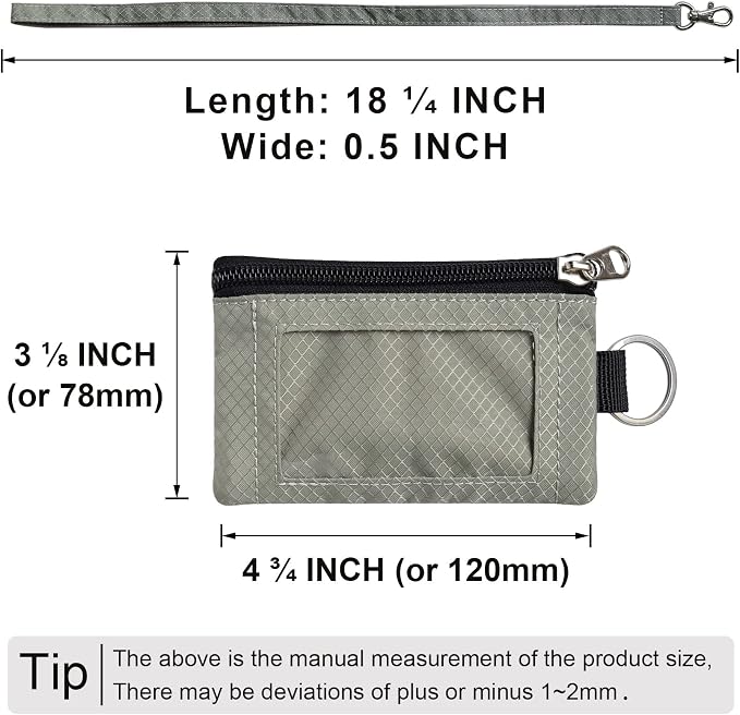CHENSPRX Minimalist RFID Blocking Small Wallet with ID Window,WaterResistant Zip Id Case Wallet with Lanyard Keychain for Cards,Cash,Travel,Women,Men - Image 5