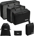 6 Set Packing Cubes, Luggage Packing Organizers for Travel Accessories, Carry on Suitcase Organizer Bags, Travel Essentials Luggage Accessories for Cruise Ship (Black) by GRASSBROOK