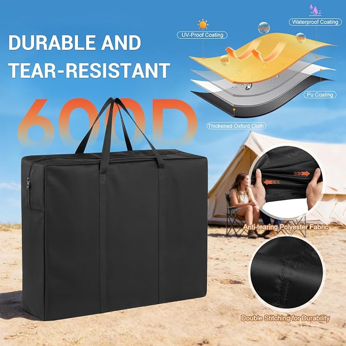 Folding Camping Kitchen Table Storage Bag for GCI-600D Table Bag | 600D Waterproof Cook Station Carry Bag for Folding Picnic/Camp Tables with Durable Zipper, 35 L x 6" W x 22" H - Image 4