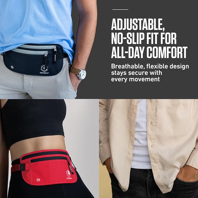 VENTURE 4TH Travel Money Belt, RFID Blocking Passport Holder - Turquoise - Image 8