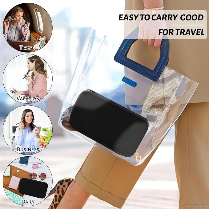 Zipper Makeup Brushes Bag For Travel, Make Up Brushes Pouch Case for Makeup Tools, Large Silicone Makeup Brush Holder for Daily Work (Black) - Image 6