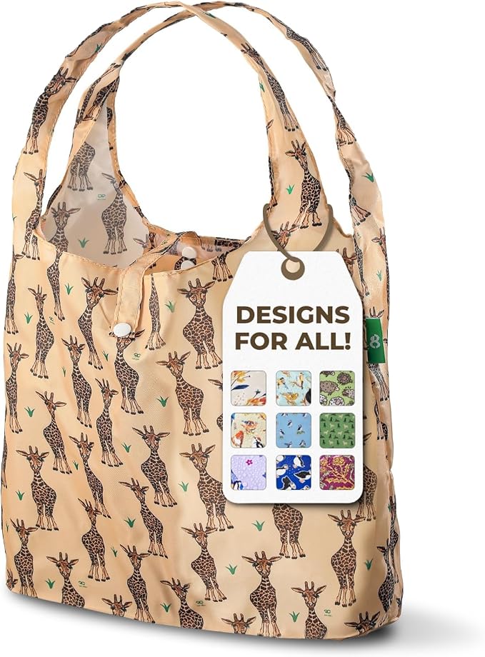 ECO CHIC Foldable Reusable Grocery Bags - Lightweight, Recycled & Reusable Shopping Bag - Waterproof Packable Tote by ECOCHIC
