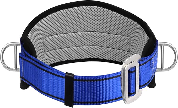 Trsmima Safety Climbing Harness Belt - Positioning Climbing Belt with Waist Pad and 2 D Rings, Personal Portable Safety Belt Kit Protective Equipment | Waist Pad Personal Portable Safety Belt Kit Protective Equipment by TRSMIMA