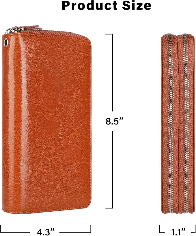 Small Compact Women Wallet RFID Blocking Genuine Leather Bifold Purse with ID Windows - Image 6