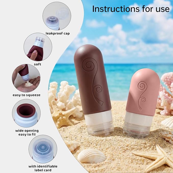 vodvob 16 Pack Travel Bottles Set for Toiletries, TSA Approved Travel Containers Leak Proof Silicone Squeezable Travel Accessories 2oz 3oz for Shampoo Conditioner Lotion Body Wash (BPA Free) (pink) - Image 6
