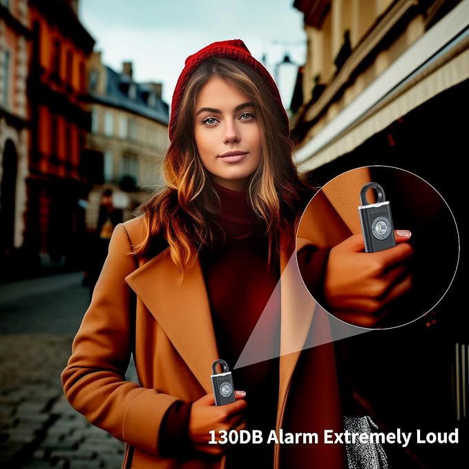Rechargeable Personal Safety Alarm Keychain for Women,Self Defense Keychain Alarm with Strobe Light and 130dB Siren Help Women,Men,Elderly, Emergency Security Whistle Alert (Black) - Image 5