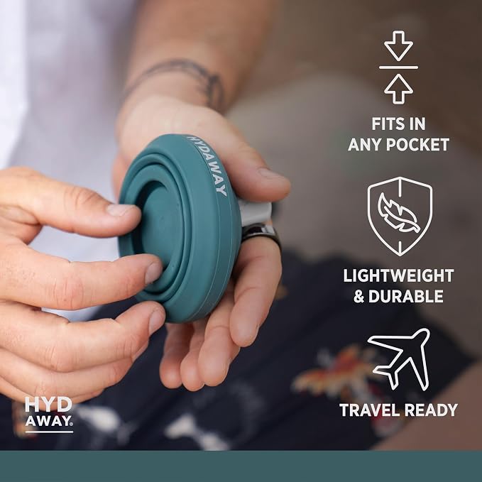 HYDAWAY 17oz Collapsible Water Bottle, Packable Leakproof for Travel | Travel-first design. Fold flat to 1.5 in for carry-ons, purses, seatbacks. Leakproof, BPA-free, dishwasher safe. - Image 4