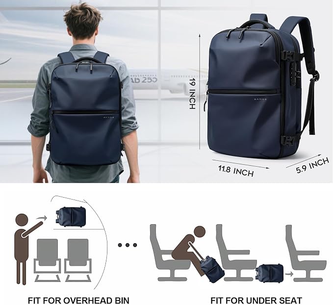 BANGE Travel Backpack with TSA lock version can hold 15.6 inch Laptop suitable Daily Commute and Overnight Flight Approved Anti-theft Bag - Image 3