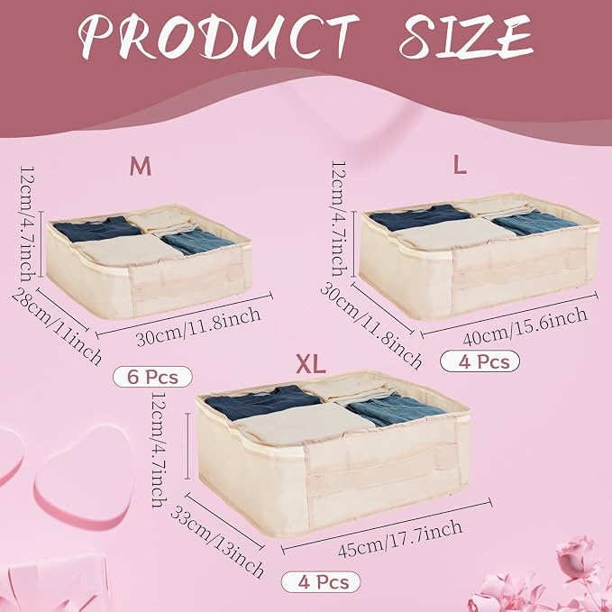 14 Pcs Packing Cubes for Suitcase Mesh Clothes Organizer Bulk, Lightweight Storage Bag, Toiletries Organizer Travel Luggage Bags for Hiking, Camping, Backpacking(XL, L, M Size) - Image 2
