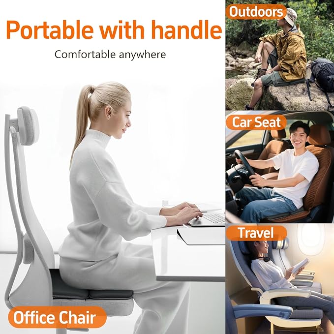 iGelComfort 3 in 1 Foldable Gel Seat Cushion Featured with Memory Foam (A Must-Have Travel Cushion! Smart, Easy Travel Cushion) (Size: 18.5“ x 15" x 2") - Image 6