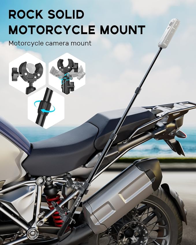 Motorcycle Camera Mount for Insta360 X5/X4 Accessories for GoPro | Motorcycle kit,handlebar mount for Osmo action camera,bike mount for Insta360 X5/X4,motorcycle bundle studio outdoor shooting - Image 2