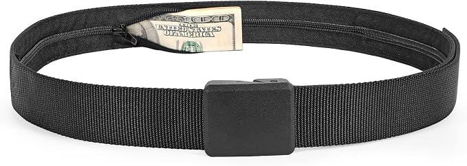 SUOSDEY Travel Money Belt, Nylon Hidden Money Pocket Belt with Plastic Buckle by SUOSDEY