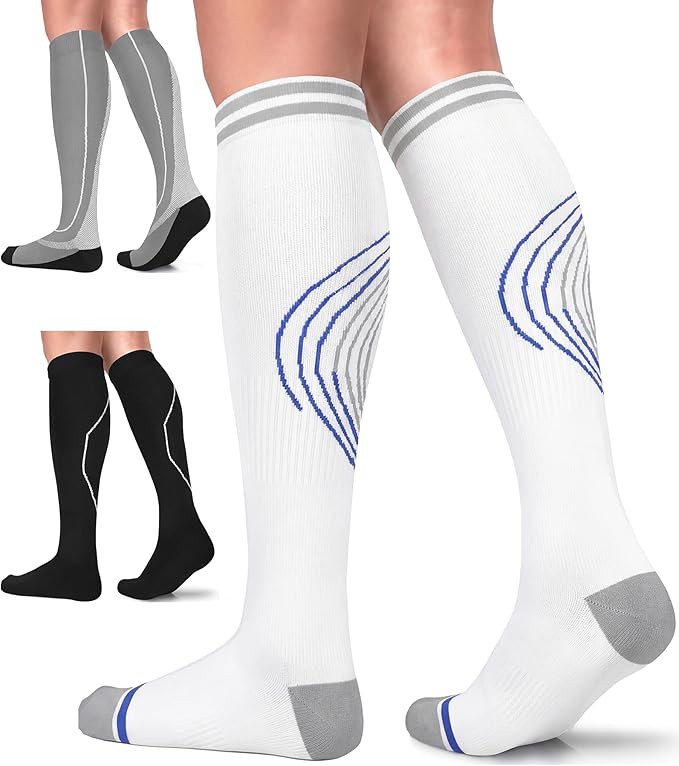 FuelMeFoot 3 Pack Copper Compression Socks - Compression Socks Women & Men Circulation - Best for Medical,Running,Athletic by FuelMeFoot