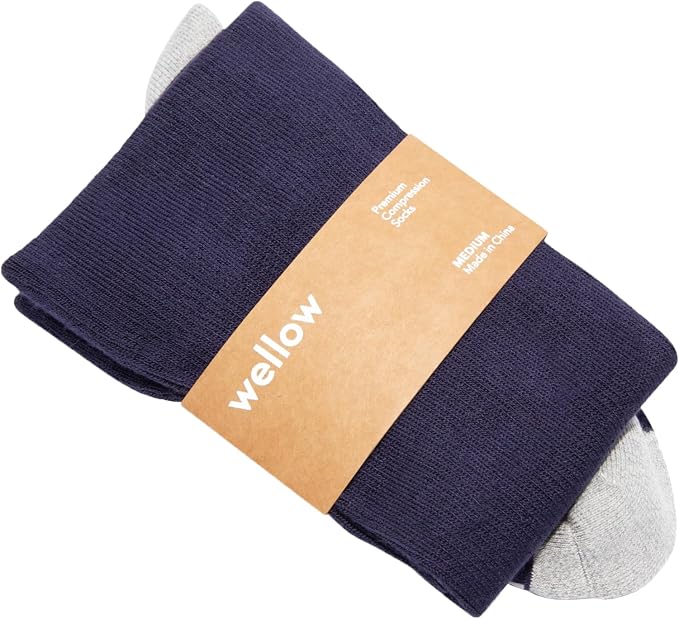 Wellow Knee High Compression Socks for Men & Women, 18–25 mmHg, Bamboo Viscose, Swelling Relief by WellowCompressionSocks