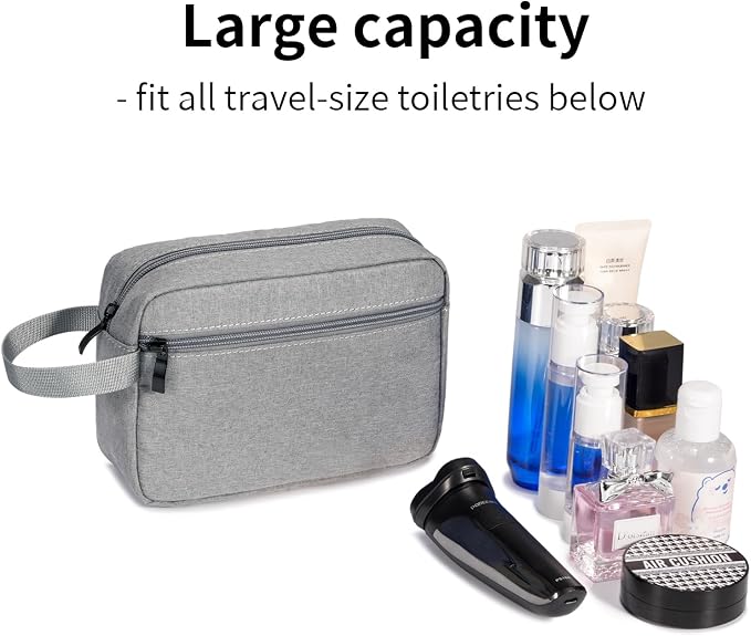 Travel Toiletry Bag for Men & Women, Hanging Cosmetic Organizer | Water-Resistant Fabric, Sturdy Handle, Lightweight Dopp Kit – Bathroom Toiletries, Makeup, Shaving, Grooming & Accessories - Image 4