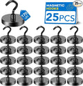 LOVIMAG Magnetic Hooks, Cruise Essentials 2026, 25 Pack-170LBS | Heavy Duty Strong Magnet Hook for Cruise Cabin, Refrigerator Fridge, Ship, Classroom, Kitchen Grills, Black by LOVIMAG
