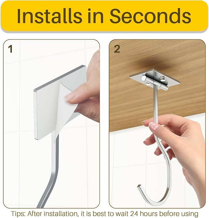 bussdis Under Cabinet Banana Hook Foldable - Adhesive Banana Hanger Under Counter, Heavy Duty Stainless Banana Holder (13lb), Magnetic Fold-Up When Not in Use, Premium Material, Silver | Foldable Banana Hanger, Metal Banana Holder, Hold 20 Bananas, Spa... - Image 5
