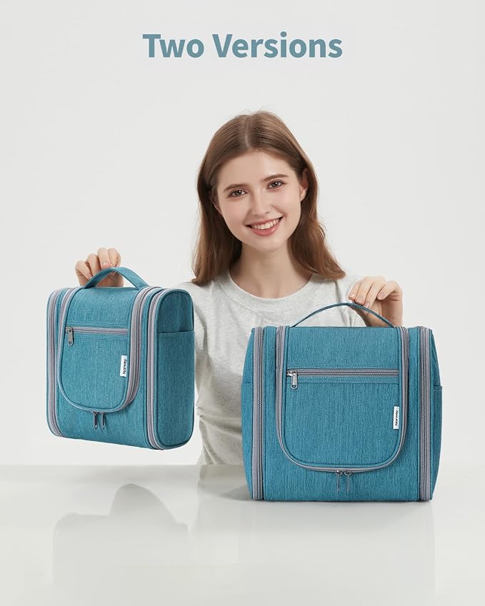 Narwey Small Hanging Travel Toiletry Bag Cosmetic Make up Organizer for Women and Men (Medium, Teal) - Image 7