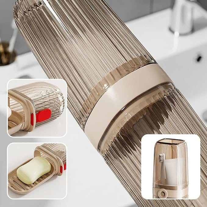 Toothbrush Travel Case, Travel Soap Case 2-Piece Set, Portable Toothbrush Holder with Cover for Traveling Camping Gym, Durable Travel Toothbrush Case and Soap Storage Organizer - Image 3