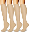 CHARMKING Compression Socks for Women & Men, 4 Pairs, Travel Nurse Athlete | Graduated 10-15mmHg compression, soft stretch fabric, boost blood circulation, relieve leg swelling, ideal for travel, nurses by CHARMKING