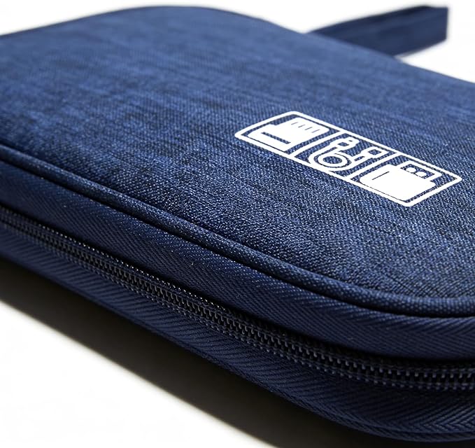Yamrots Travel Cable Organizer, Electronic Organizer Travel Case, Portable Storage Bag for SD Card, Charger, Power Bank, Earphone (Navy blue) - Image 3
