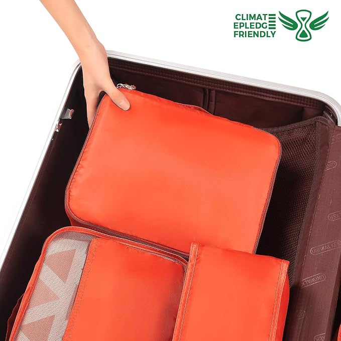 BAGAIL 8 Set Packing Cubes Luggage Packing Organizers for Travel Accessories-Orange - Image 6
