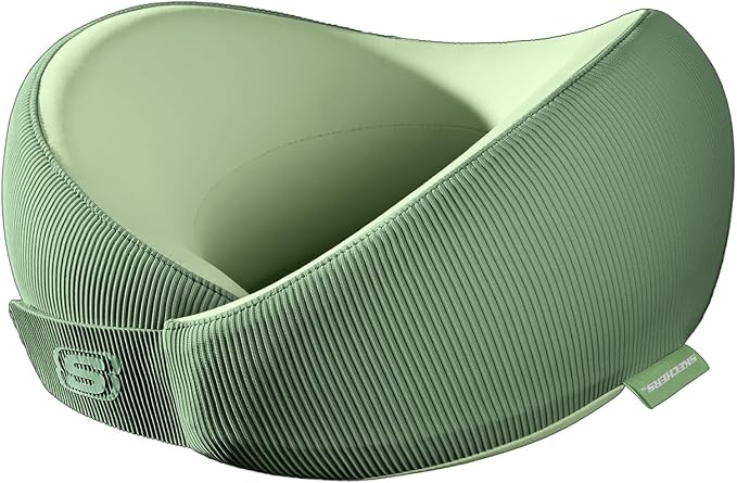 Skechers Women's Memory Foam Neck Pillow, Comfortable & Breathable Travel Pillow,Neck Pillow Airplane for Travel, Car Rides, Home, and Office Use, Ergonomic Design for Men and Women,Green by Unknown