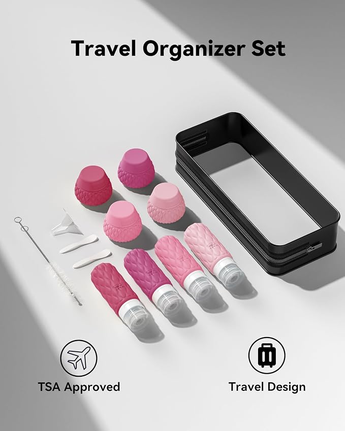 Travel Bottles for Toiletries Silicone Travel Size Containers 3.4oz 1.7oz | Travel Essentials TSA Approved Leakproof Refillable Squeeze Bottles with Labels/Clear Bag for Shampoo, Conditioner, Creams - Image 7