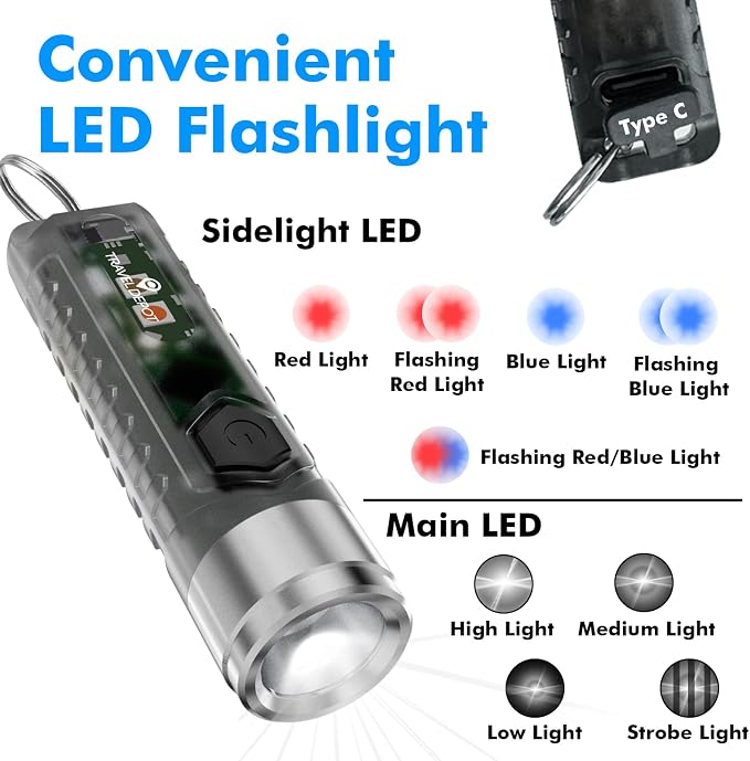 Find My Keychain Flashlight Rechargeable | Compatible with Apple Find My, Magnetic Mini Flashlight Keychain with Loud Sound, USB-C Rechargeable, Front Bike Light, LED - Image 3