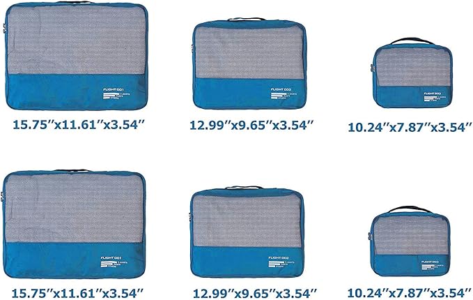 Packing Cubes Set Travel Luggage Organizers Suitcase Lightweight Accessories (Sky Blue) - Image 2