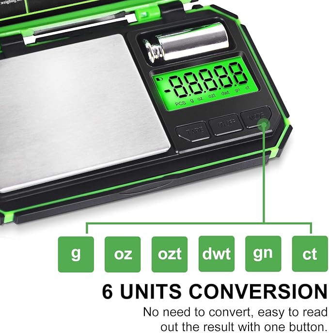 Fuzion Digital Gram Scale, TU-X 200g/0.01g Pocket Herb Scale with 6 Units for Personal Hobbies, Small Scale .01 Gram Accuracy Measuring Jewelry, Food, Powder - Image 3