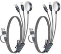 2Pack Travel Essentials for Apple Watch Charger,3-in-2 Multi Charging Cable | Cruise Vacation Camping Essentials for iPhone Charger,Type C/Lightning for iWatch,iPhone 17-12,Xbox Series X&S-4FT Black by Accessoriesforphoneandelectricproducts
