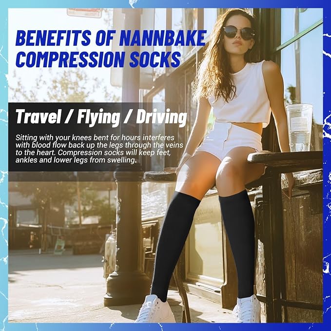 3 Pairs Compression Socks for Women & Men 15-20 mmHg, Knee High | Best Support for Cycling Athletic Hiking Running - Image 3
