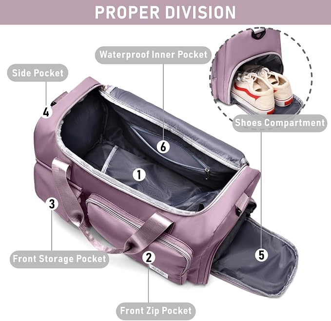 NPBAG Women Travel Duffel, Multi Functional Large Expandable Weekender Carry-on Tote, Gym Workout Overnight Bag, Mommy Hospital Bag for Labor and Delivery - Image 4