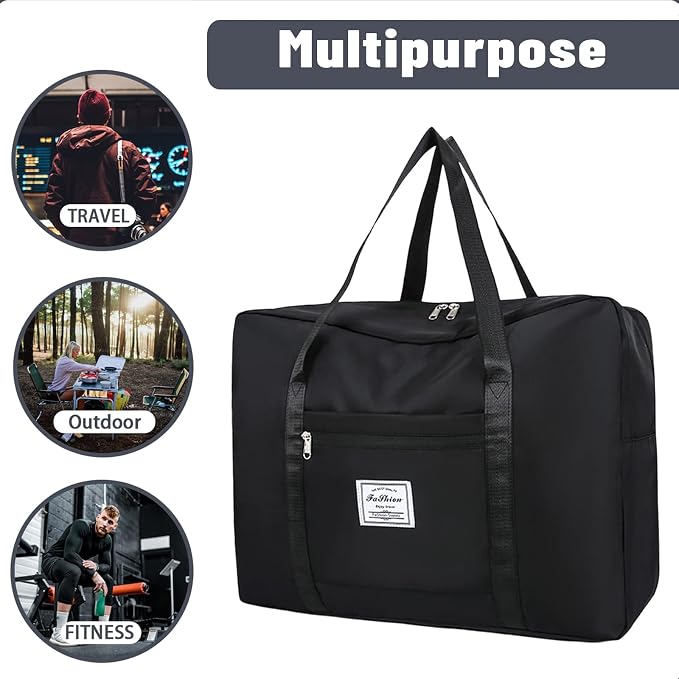 4PCS Duffel Bags for Traveling Women Sports Gym Tote Bag Water Resistant Travel Carry on Duffel Bag Weekend Overnight Bag (4 Colors) - Image 7