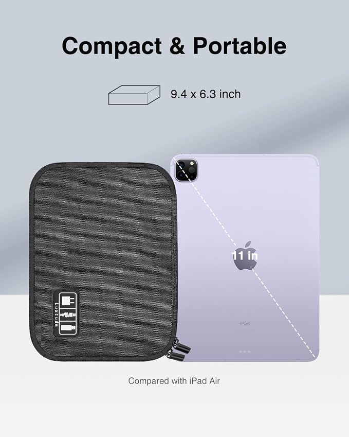 Travel Cable Organizer Bag, Flat Cord Organizer Case | Travel Essentials for Wire/Cord/Charger/Cable Storage/Tech Accessories/Tech Gifts - Image 5