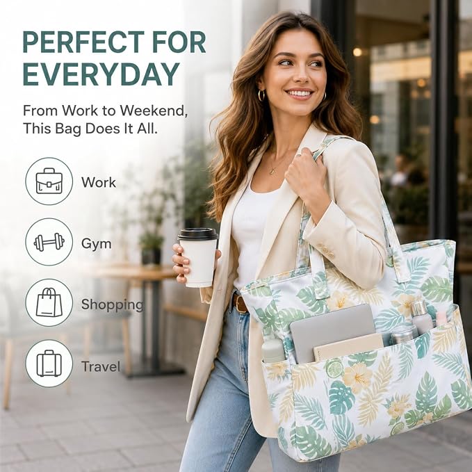 LEDAOU Beach Bag Waterproof Sandproof Women Beach Tote Pool Bag with Zipper for Swim Gym Grocery Travel with Wet Pocket | Sandproof - Image 4