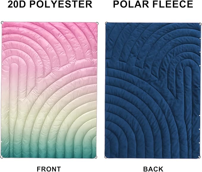 Mini Camping Blanket, Puffy Polar Fleece Blanket Lightweight Warm Outdoor Blanket for Camping,Traveling, Stadium, Hiking, Picnics - Image 6