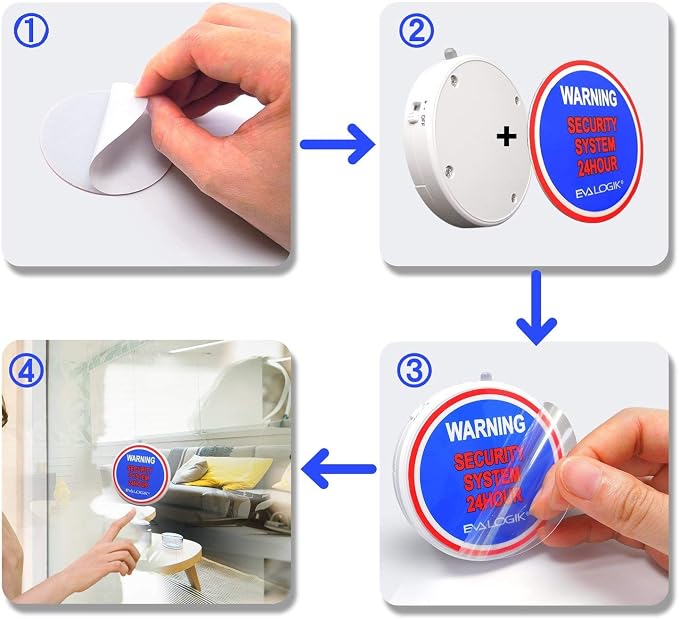 Modern Ultra-Thin Window Alarm with Loud 120dB Sound and Vibration Sensors Compatible with Virtually Any Window, Glass Break Alarm Perfect for Home, Office, Dorm Room- 4 Pack - Image 8