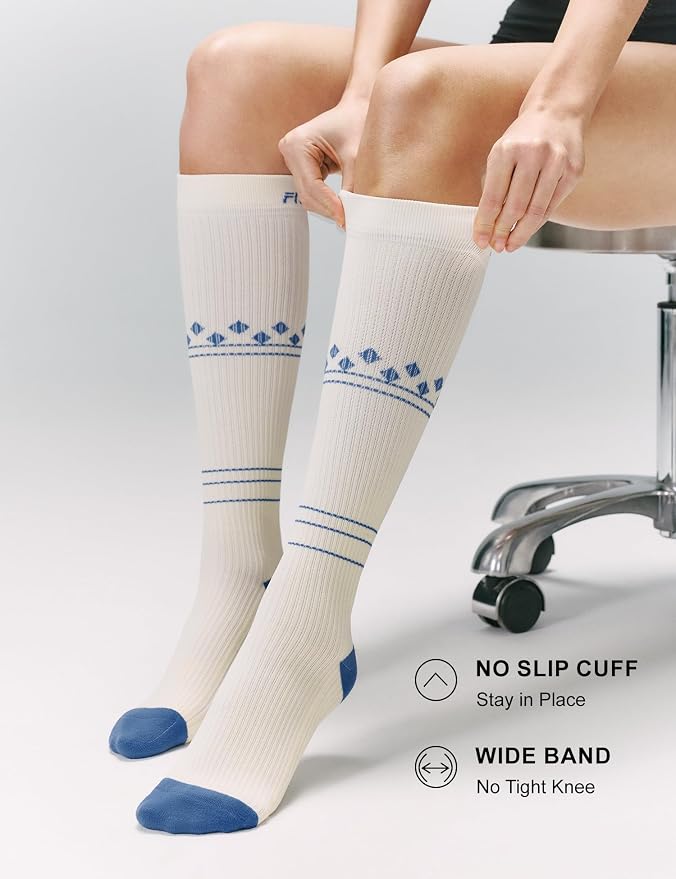 FITRELL 3 Pairs Compression Socks for Women and Men 20-30mmHg-Circulation Support Socks - Image 3